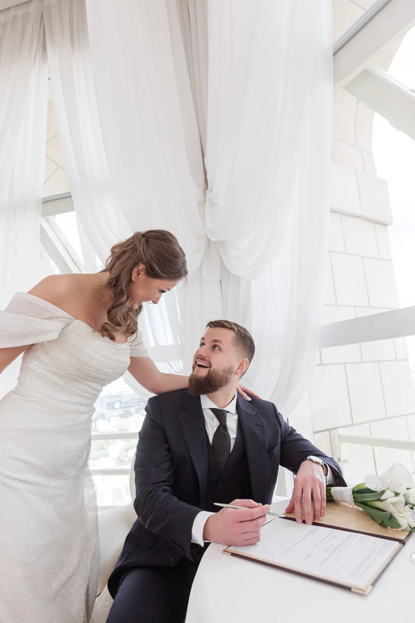A Wedding Ceremony at Hotel Ukraina photographed by Anton Matveev