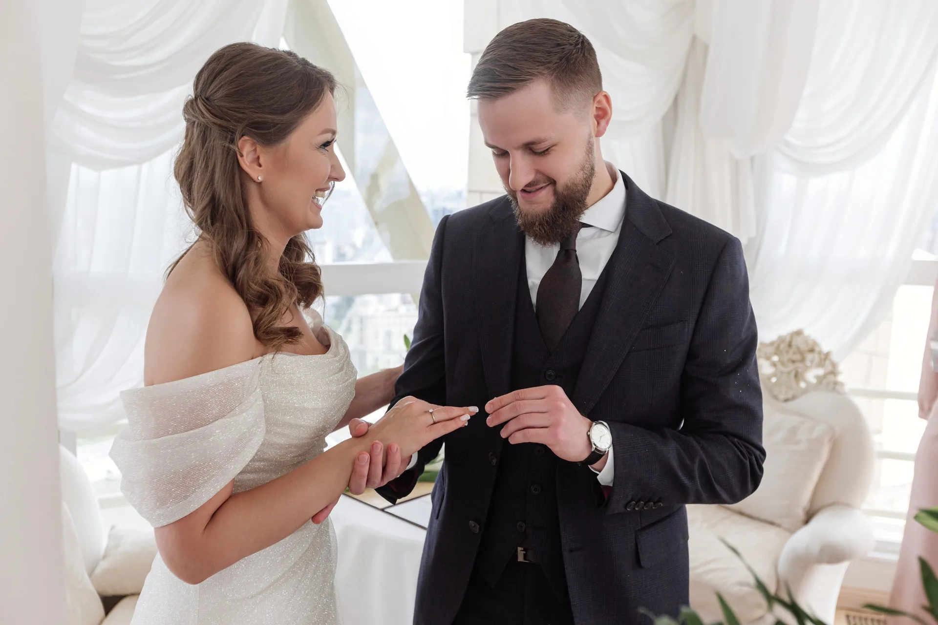 A Wedding Ceremony at Hotel Ukraina photographed by Anton Matveev